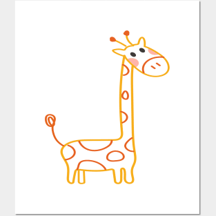 Giraffe Sticker Posters and Art